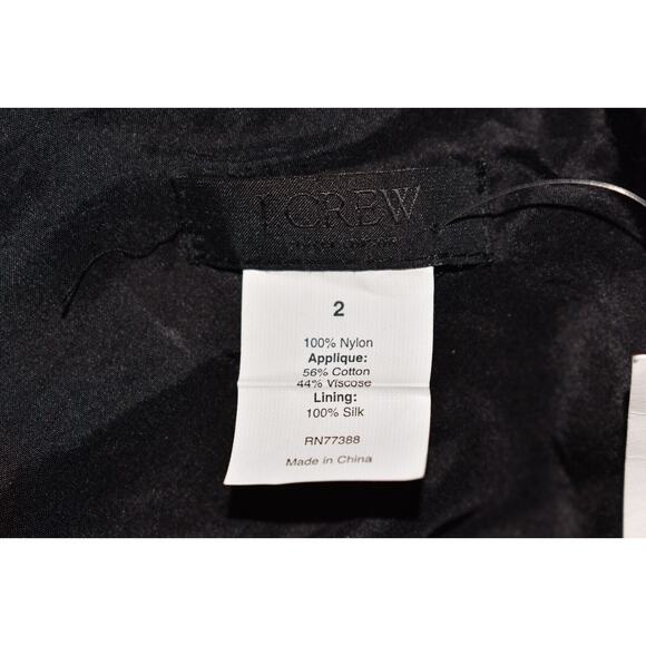 J.CREW COLLECTION NEW $695 Knee Length Ribbon Lace Swing Skirt Black Size‎ 2 - Picture 4 of 4